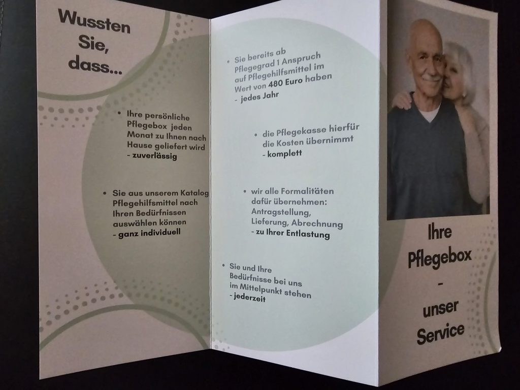 Pflegebox Flyer